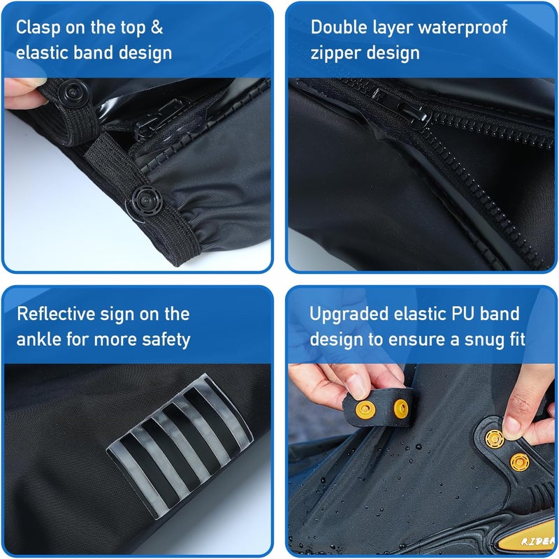 Meqi Waterproof Shoe Covers Rain Shoe Cover with Reflector for Men Women - Image 5